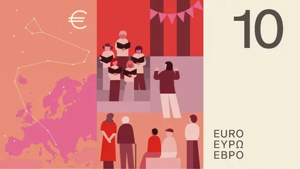 Alcune bozze delle future banconote euro