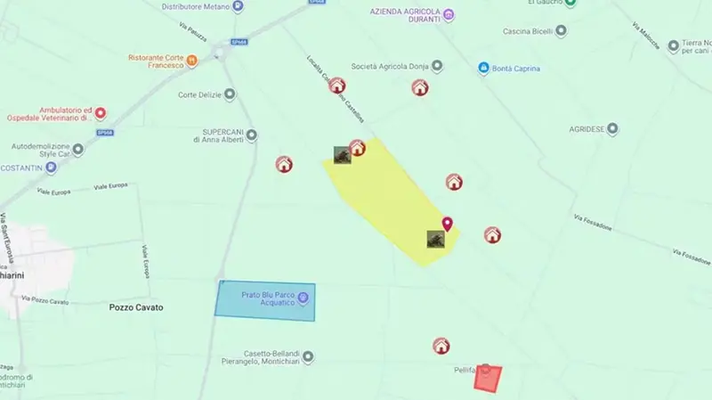 La zona in cui sono avvenuti gli avvistamenti