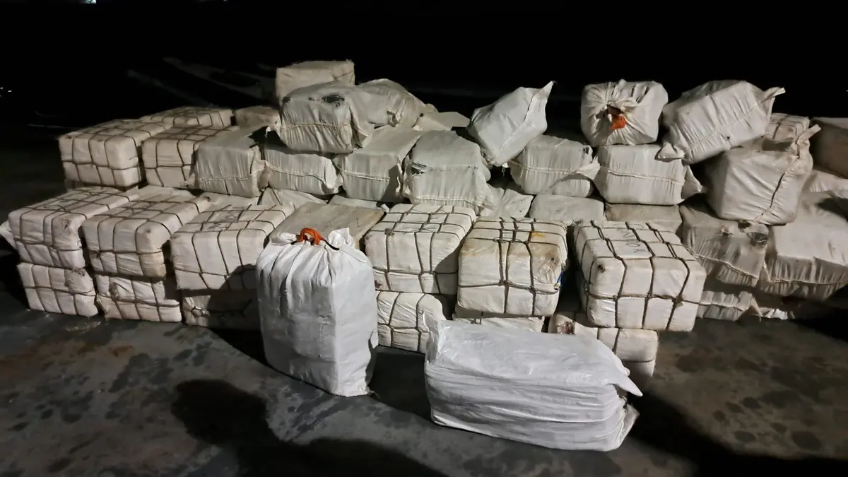 Il carico di droga sequestrato