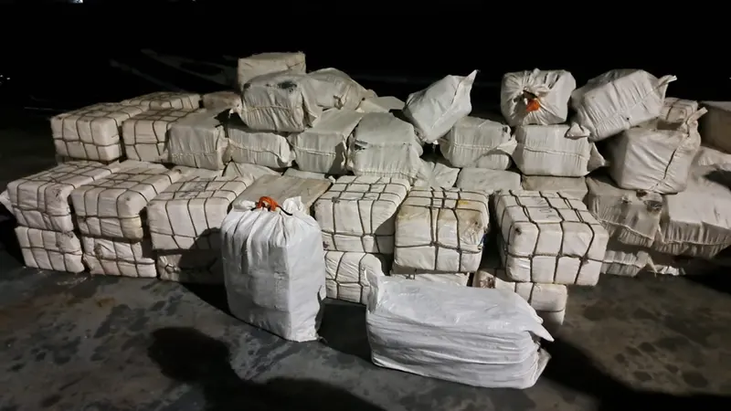 Il carico di droga sequestrato