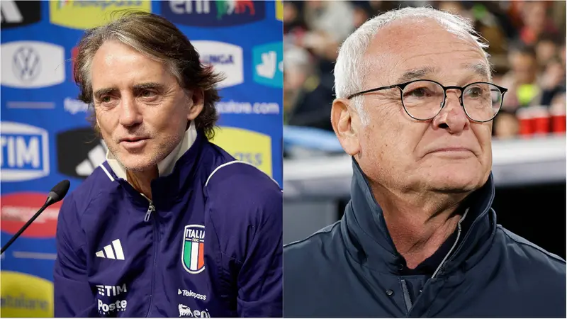 Roberto Mancini e Claudio Ranieri - Foto Ansa © www.giornaledibrescia.it