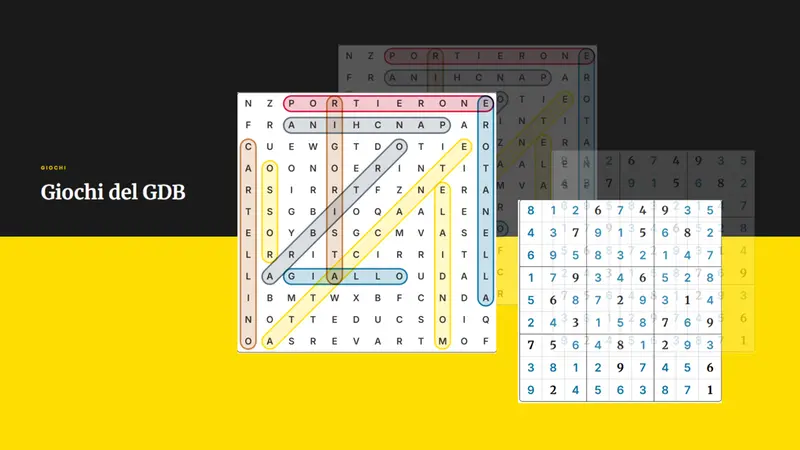 Sudoku e crucipuzzle si giocano direttamente sul sito e sull'app del GdB