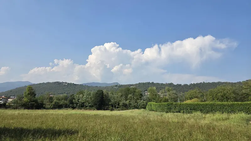 Uno scorcio di Mompiano, sotto il caldo sole di ieri pomeriggio
