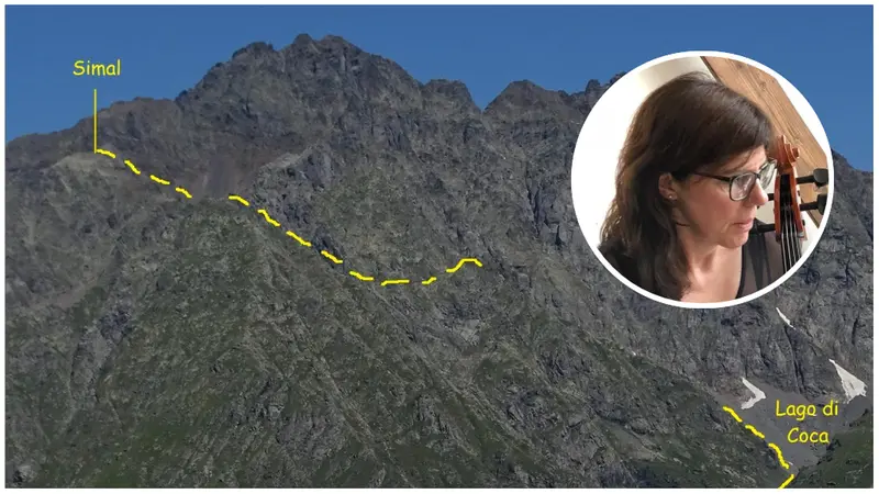 Il sentiero su cui è avvenuta la tragedia e, nel tondo, Adele Anna Federici - © www.giornaledibrescia.it