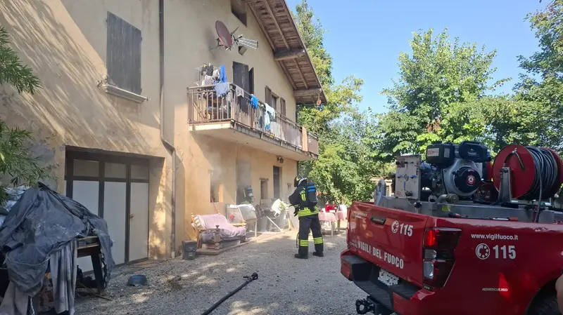 L'intervento dei Vigili del fuoco a Sabbio Chiese