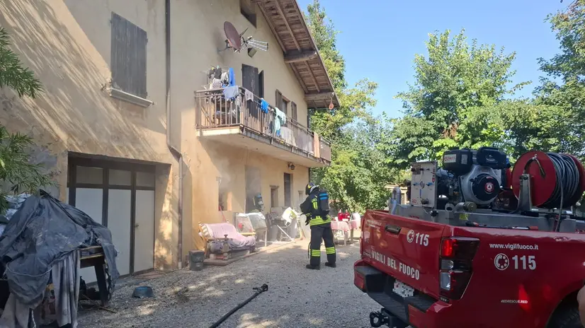 L'intervento dei Vigili del fuoco a Sabbio Chiese