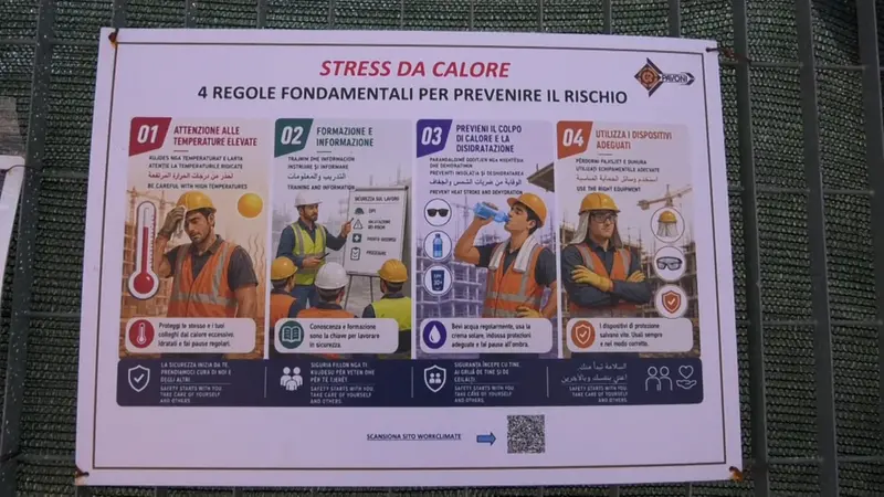 Prescrizioni sulla sicurezza esposte in cantiere