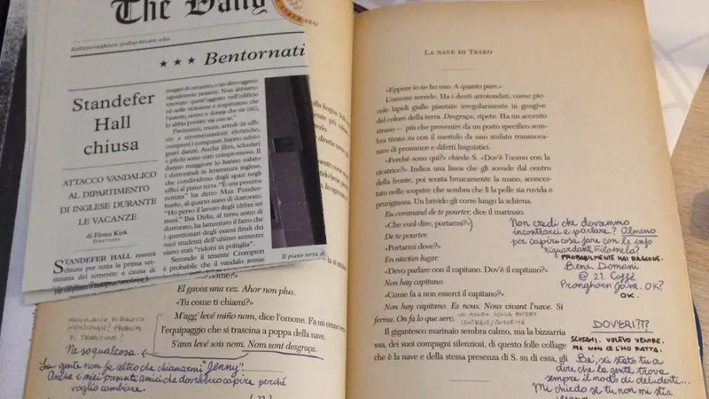 Una pagina di «S. La nave di Teseo» di JJ Abrams