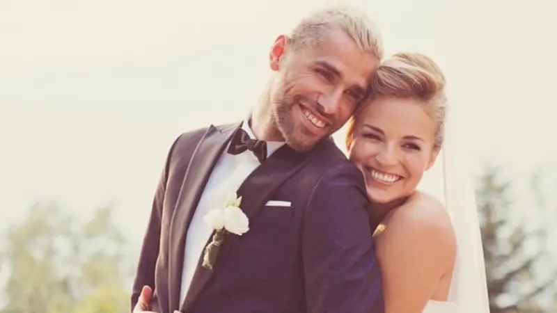 Valon Behrami e Lara Gut nel giorno del loro matrimonio