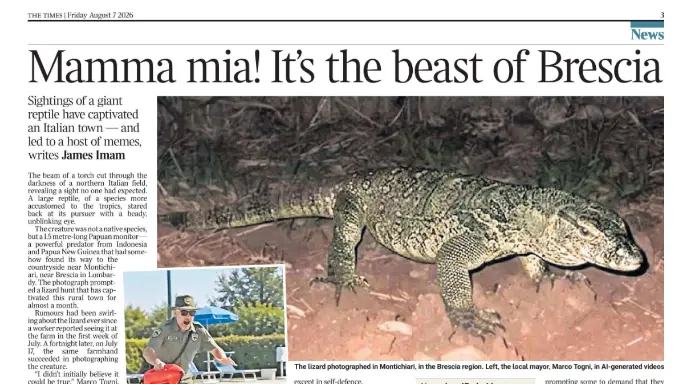 La storia del varano sul Times