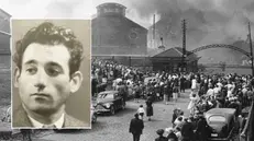 Marcinelle l'8 agosto 1956: folla fuori dall'impianto estrattivo e, nel riquadro, Giuseppe Bontempi - © www.giornaledibrescia.it