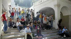 Studenti nella sede di contrada Santa Chiara