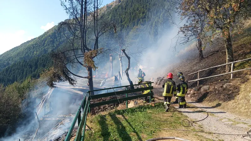 L'intervento dei Vigili del fuoco a Cervera di Darfo