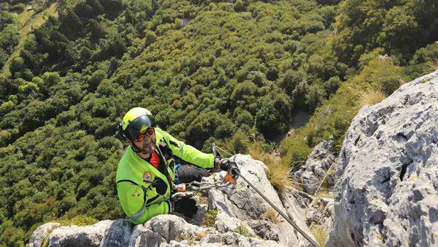 L'intervento di soccorso sulla Ferrata delle Capre