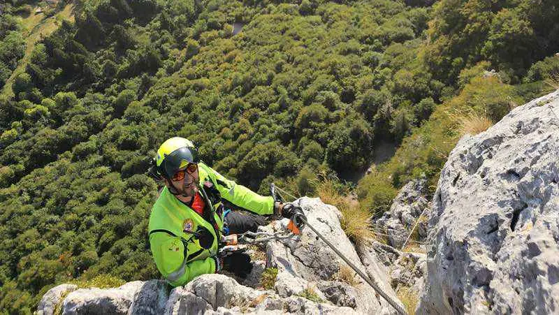 L'intervento di soccorso sulla Ferrata delle Capre