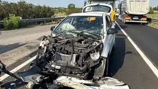 Una delle auto coinvolte nell'incidente sulla Lenese
