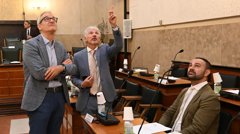 Da sinistra, Biasutti insieme a Roberto Rossini e Roberto Omodei - Foto Comune di Brescia