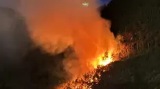 Un'immagine dell'incendio di Tignale nei giorni scorsi