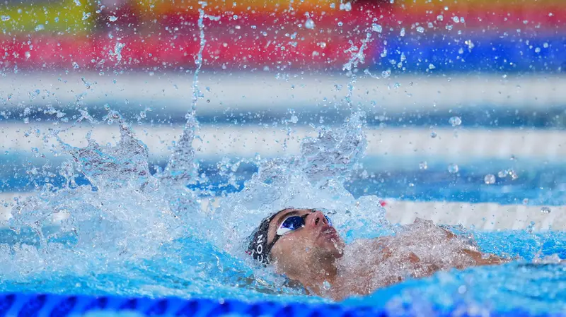 Thomas Ceccon durante gli Europei 2026 - Foto Ansa © www.giornaledibrescia.it