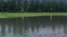 Il parco Castelli a Mompiano allagato dopo un temporale (foto d'archivio)