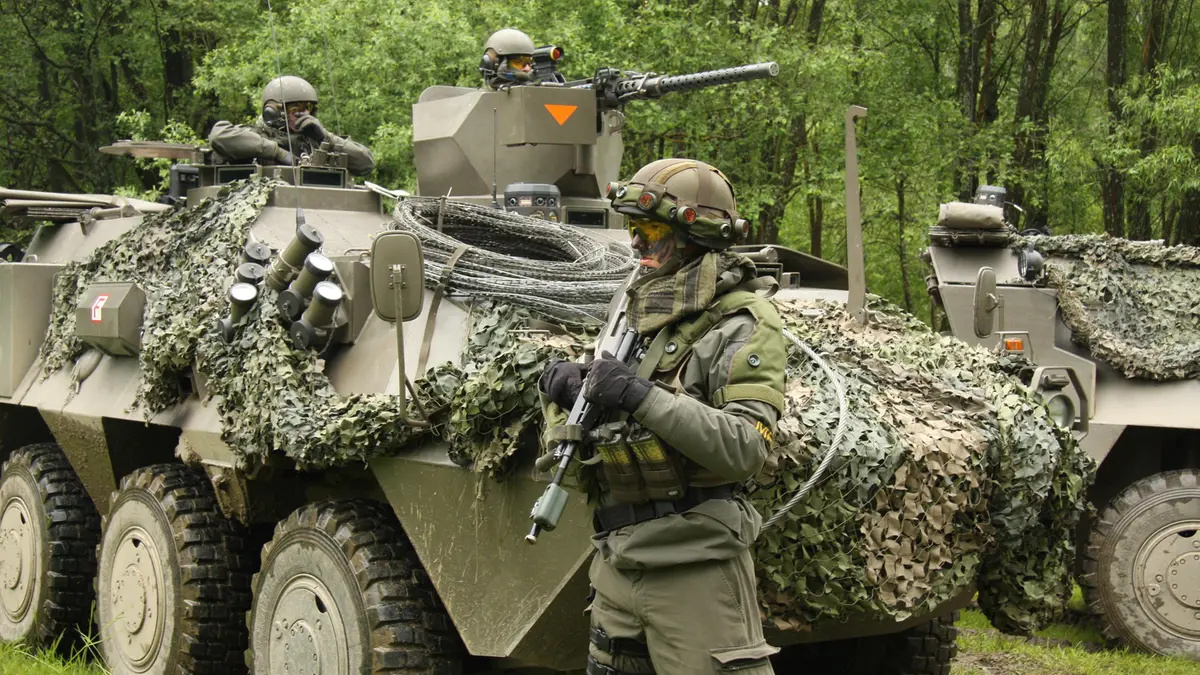 Soldati austriaci del 17esimo Battaglione di fanteria durante un'esercitazione