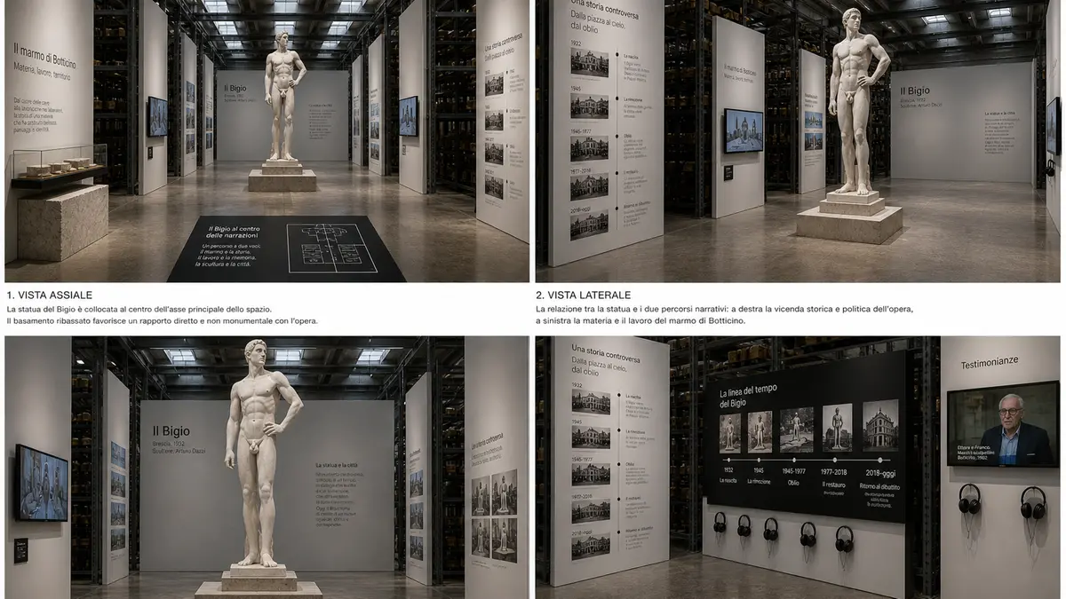 Un rendering dell'allestimento del Bigio al Musil