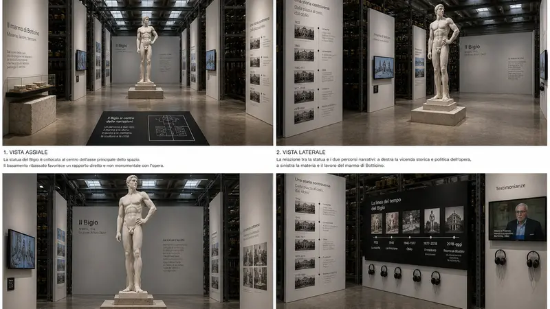 Un rendering dell'allestimento del Bigio al Musil
