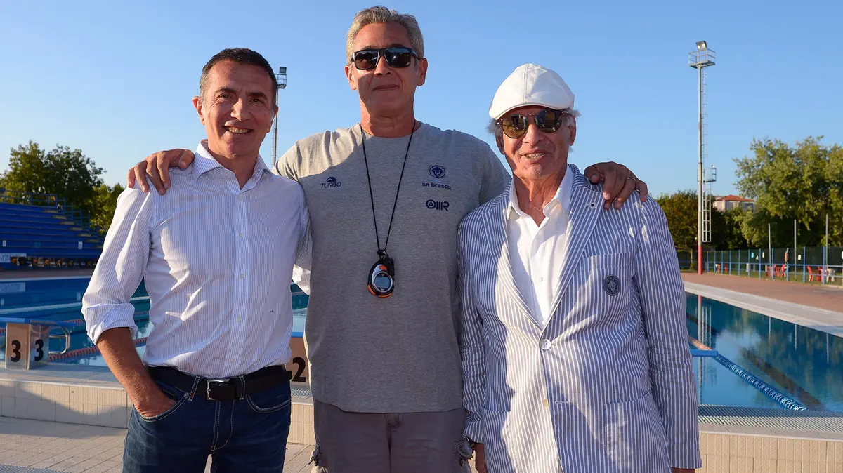 Il presidente Malchiodi, coach Bovo e l'indimenticato Borelli - © www.giornaledibrescia.it