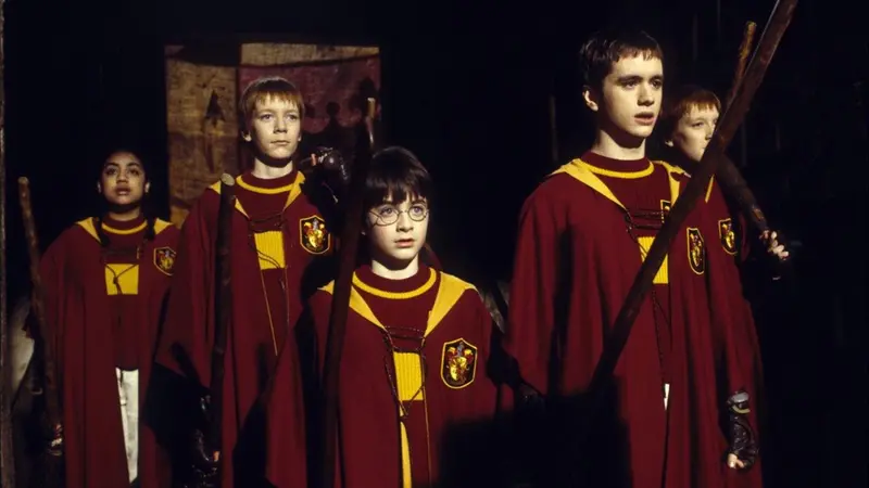 Una delle scene a tema Quidditch nel primo film della saga