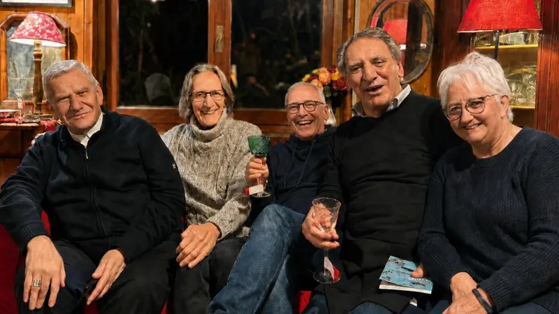 La famiglia Beschi, da sinistra: Francesco, Paolo, Vincenzo, Emanuele e Chiara