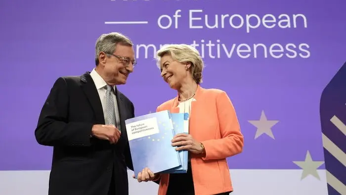 Mario Draghi e Ursula von der Leyen - Foto Ansa © www.giornaledibrescia.it