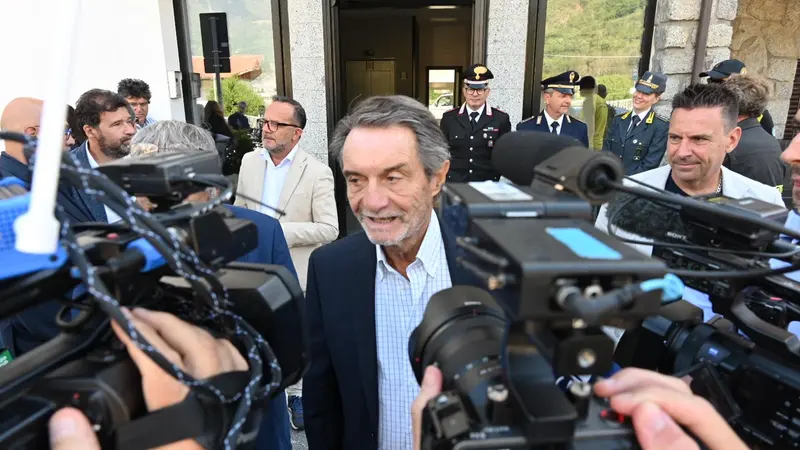Il presidente lombardo Attilio Fontana in visita a Sonico
