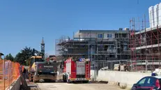 Il cantiere in cui è avvenuto l'incidente (foto Stefano Di Maria/La Prealpina)