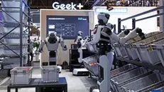 Uno stand dimostrativo alla fiera Iote di Shenzhen