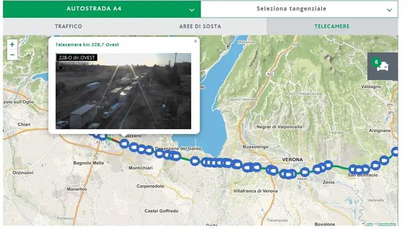 La coda dalle webcam di Autostrada-A4 Brescia Padova