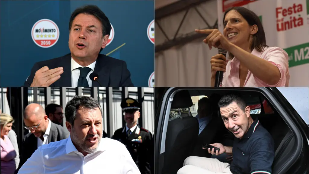 Giuseppe Conte, Elly Schlein, Matteo Salvini e Roberto Vannacci - Foto Ansa © www.giornaledibrescia.it