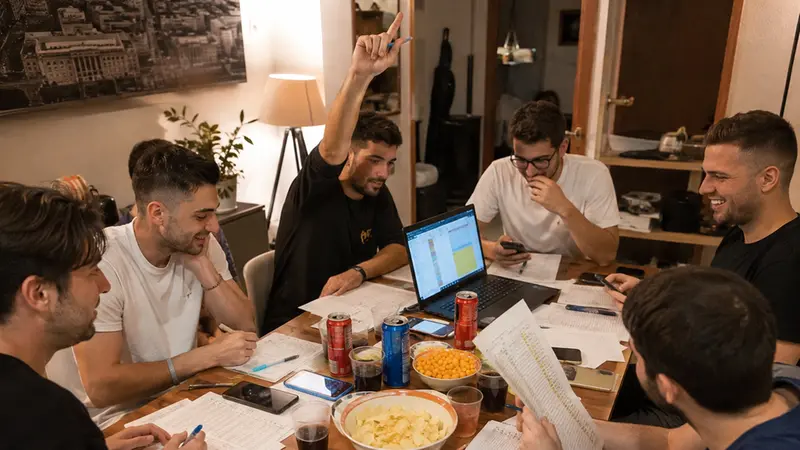 Un'asta del fantacalcio (immagine realizzata con l'Ai)