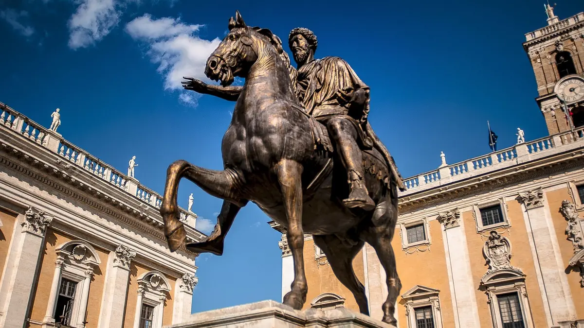 La statua di Marco Aurelio al Campidoglio
