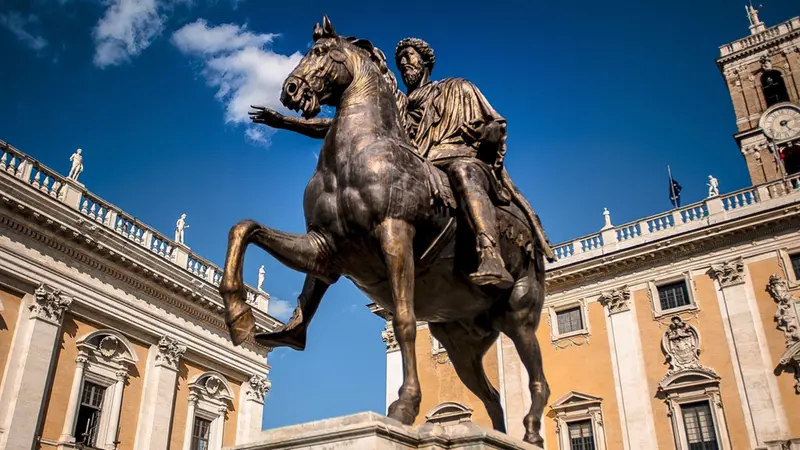 La statua di Marco Aurelio al Campidoglio