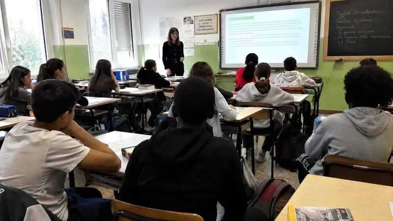 Un'aula scolastica (immagina creata con l'Ai)