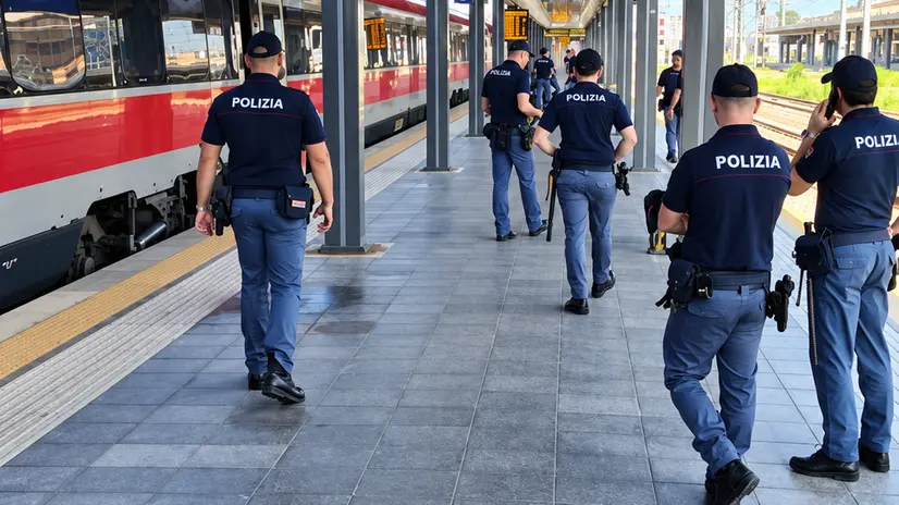 Controlli in stazione - Foto d'archivio
