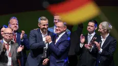 I festeggiamenti dopo la vittoria in Sassonia
