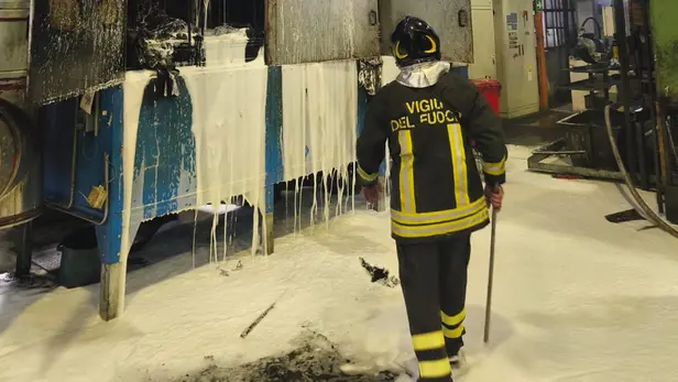 L'incendio a un forno in un'azienda di Puegnago del Garda