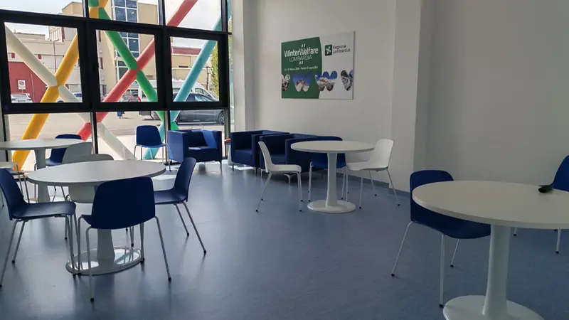 Il salone in cui i pazienti possono consumare i pasti
