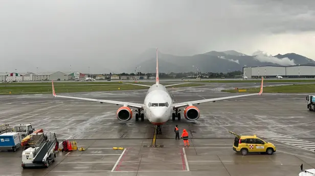 Un velivolo Easyjet a Malpensa, foto d'archivio