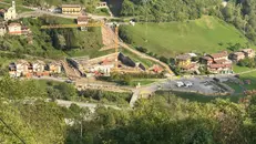Il cantiere all'acquedotto a Bovegno