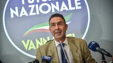 Vannacci durante una conferenza stampa di Futuro Nazionale - Foto Ansa © www.giornaledibrescia.it