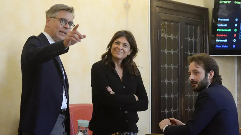 In opposizione, nel 2017, insieme a Francesco Onofri e Mattia Margaroli - © www.giornaledibrescia.it