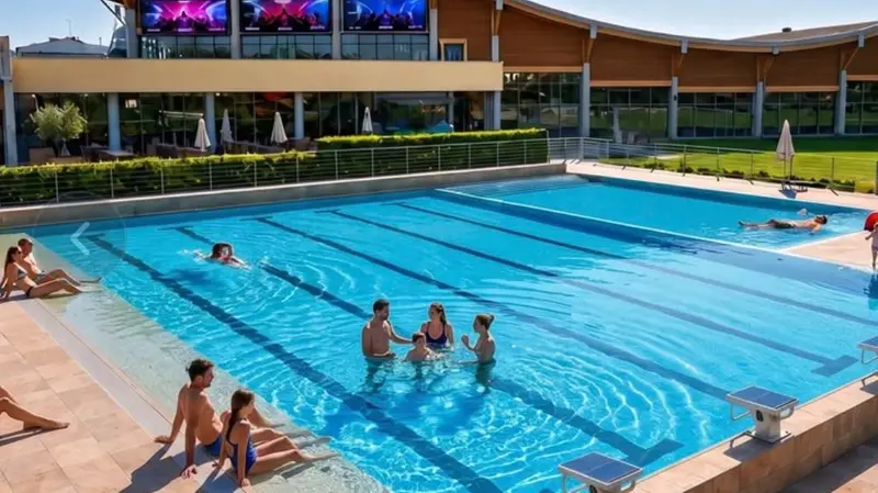 Un'elaborazione grafica dell'area delle piscine