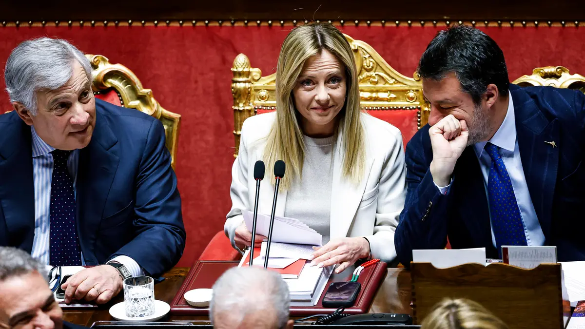 Tajani, Meloni e Salvini - Foto Ansa © www.giornaledibrescia.it